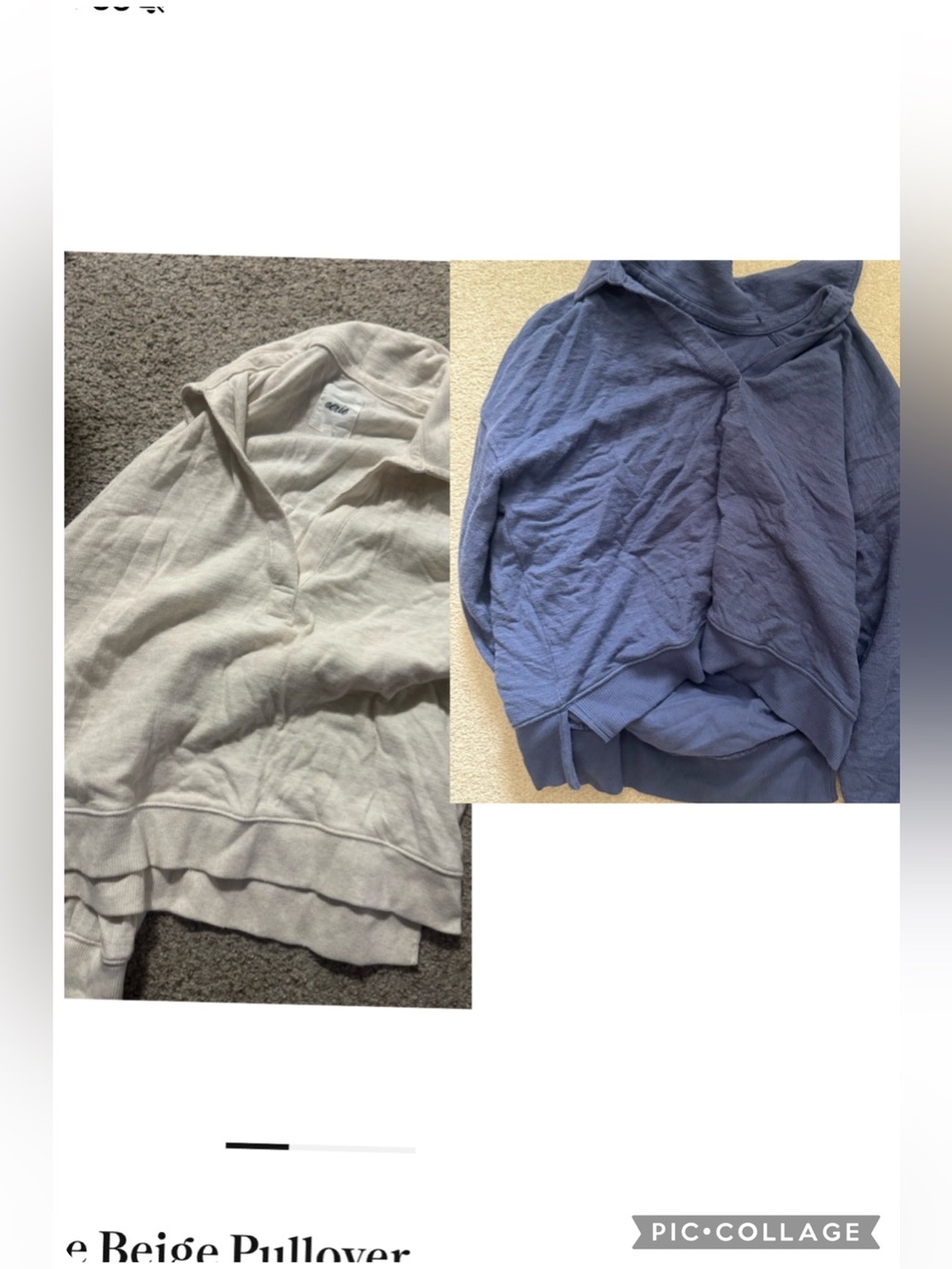 Aerie beige and blue pullover set